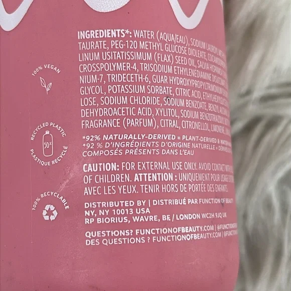 FUNCTION OF BEAUTY Bouncy Curly Hair Shampoo With Chia Extract for Nourished NEW - Picture 4 of 5